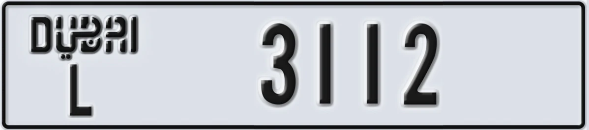 UAE License Plate Dubai L 3112