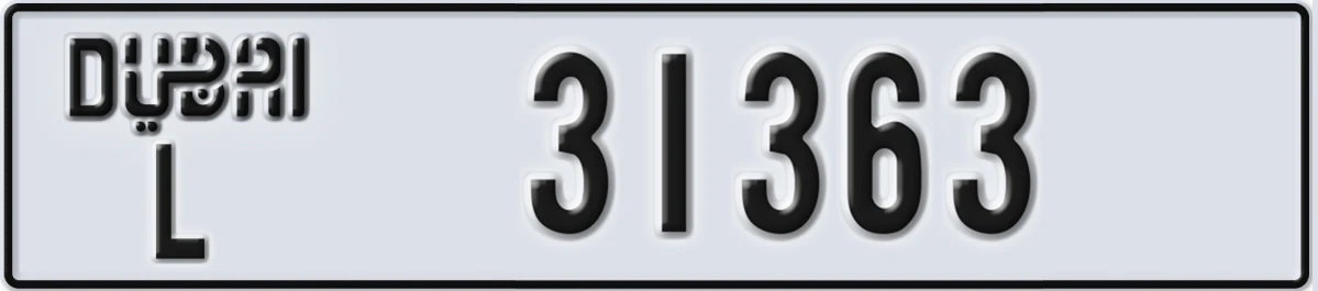 UAE License Plate Dubai L 31363
