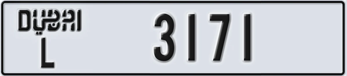 UAE License Plate Dubai L 3171