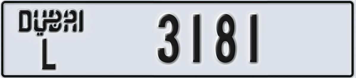 UAE License Plate Dubai L 3181