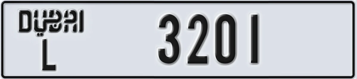 UAE License Plate Dubai L 3201