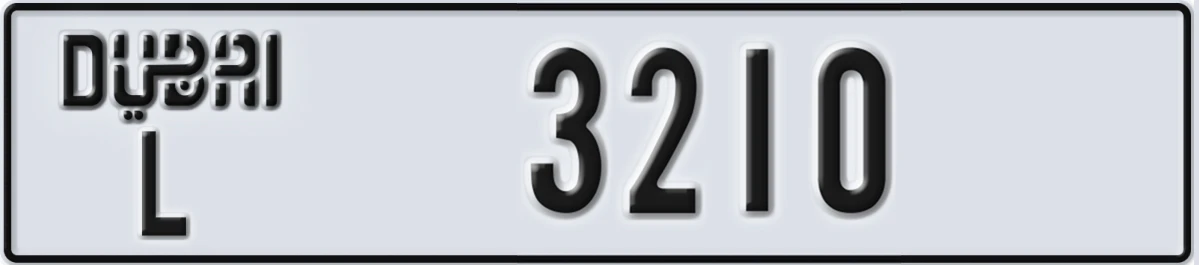 UAE License Plate Dubai L 3210