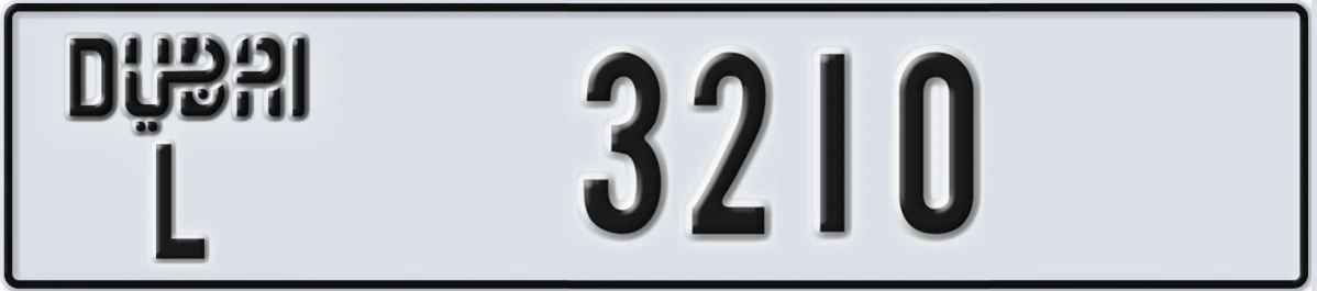UAE License Plate Dubai L 3210