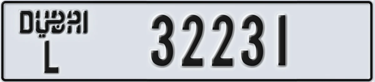 UAE License Plate Dubai L 32231