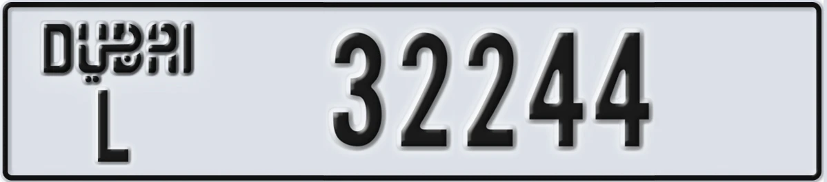 UAE License Plate Dubai L 32244