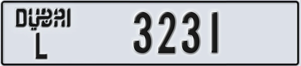 UAE License Plate Dubai L 3231