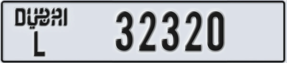 UAE License Plate Dubai L 32320