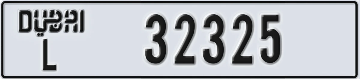 UAE License Plate Dubai L 32325