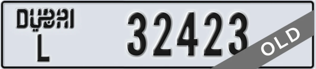 UAE License Plate Dubai L 32423