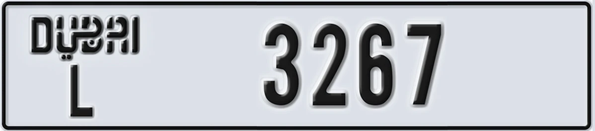 UAE License Plate Dubai L 3267