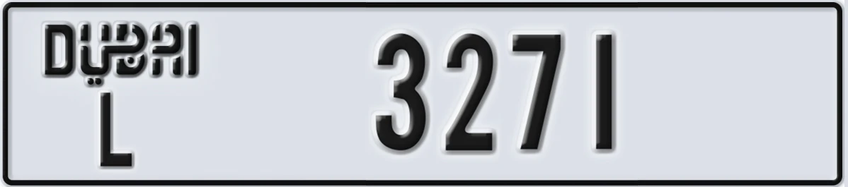 UAE License Plate Dubai L 3271