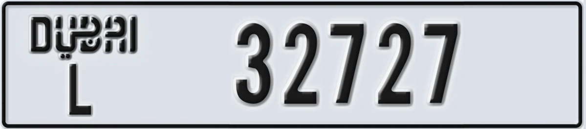 UAE License Plate Dubai L 32727