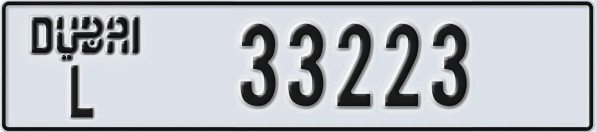 UAE License Plate Dubai L 33223
