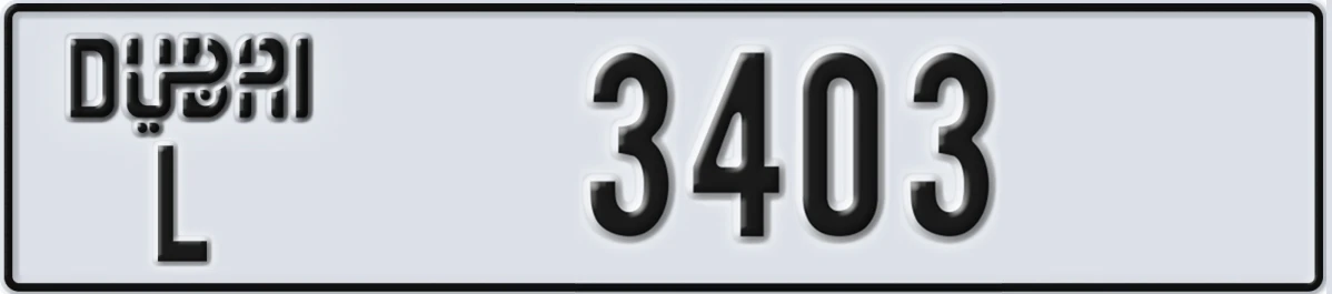 UAE License Plate Dubai L 3403