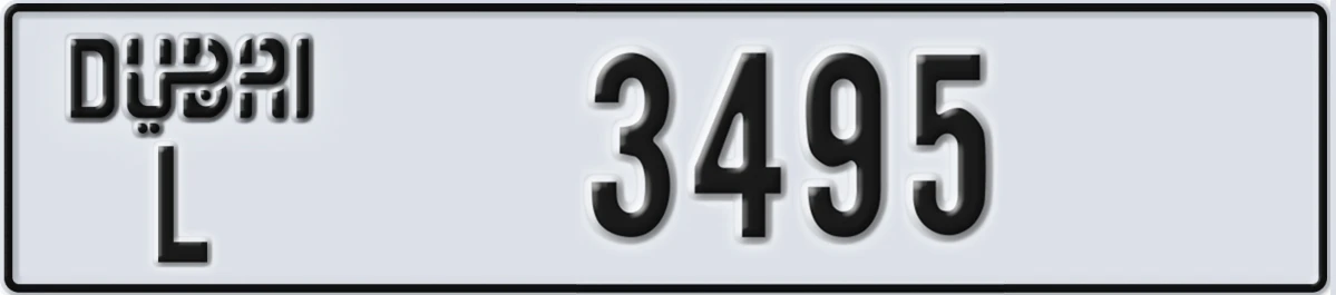 UAE License Plate Dubai L 3495