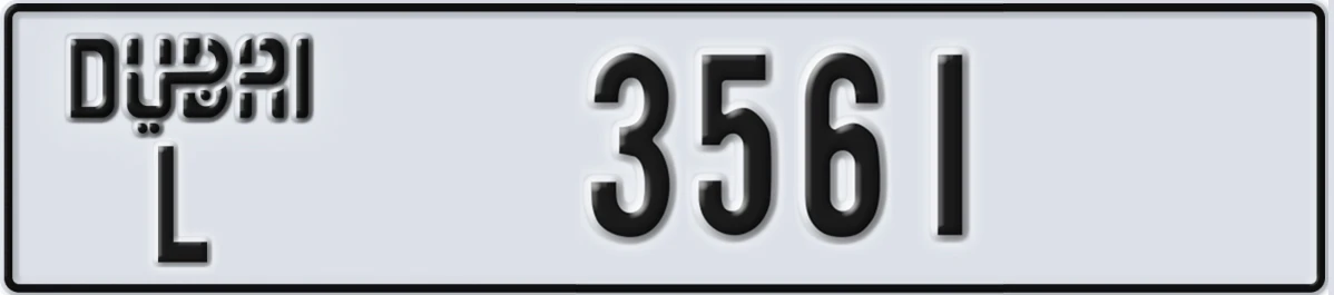 UAE License Plate Dubai L 3561