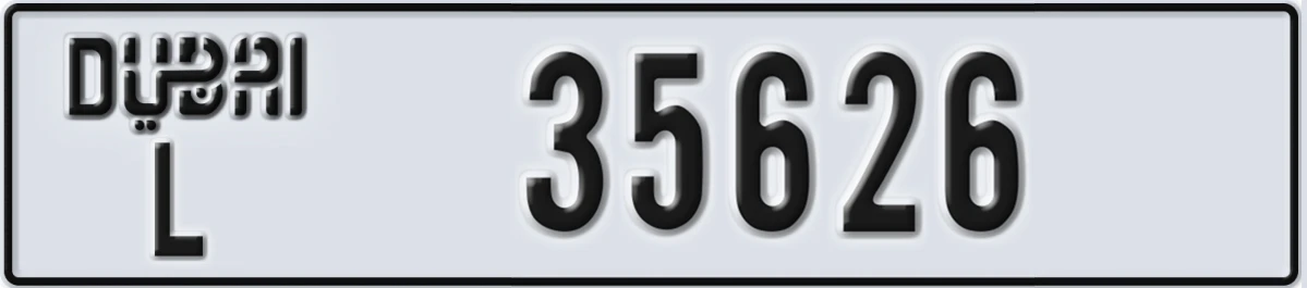 UAE License Plate Dubai L 35626