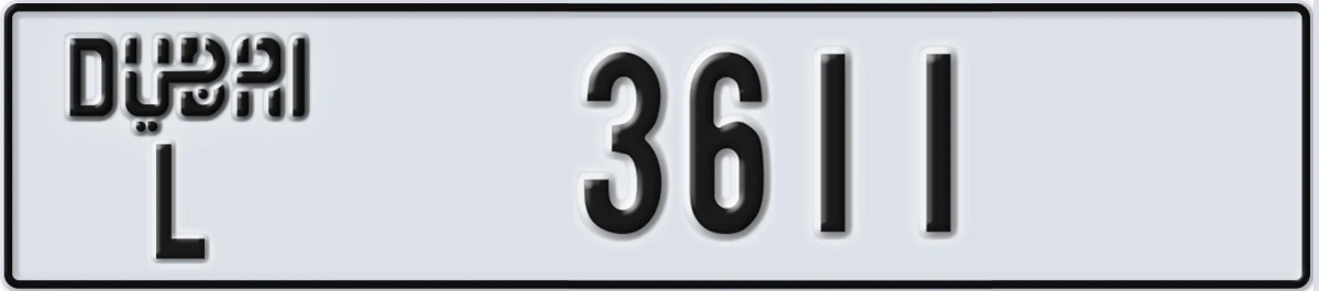 UAE License Plate Dubai L 3611