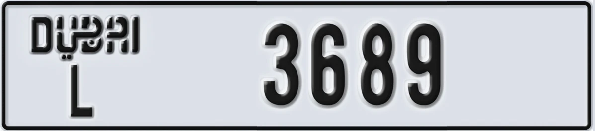 UAE License Plate Dubai L 3689
