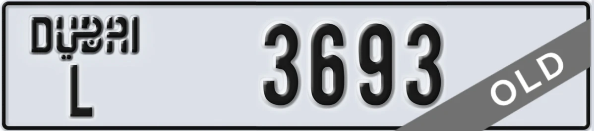 UAE License Plate Dubai L 3693