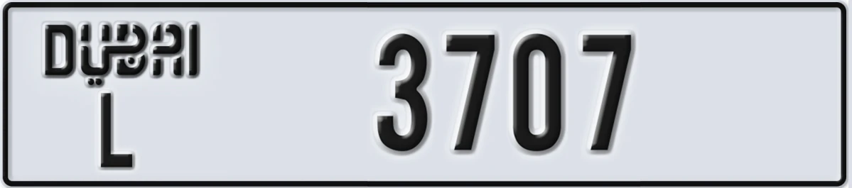 UAE License Plate Dubai L 3707
