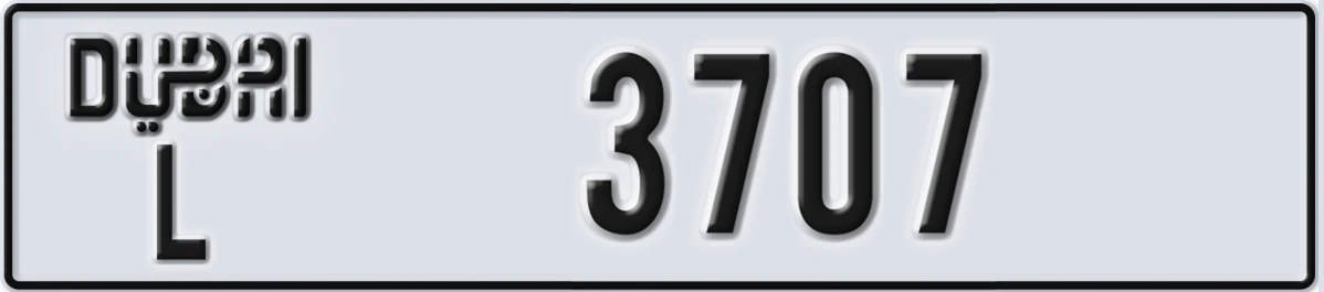 UAE License Plate Dubai L 3707