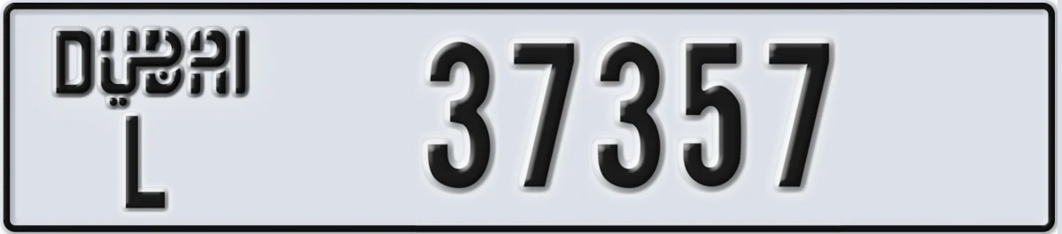 UAE License Plate Dubai L 37357