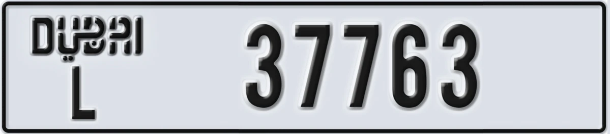 UAE License Plate Dubai L 37763
