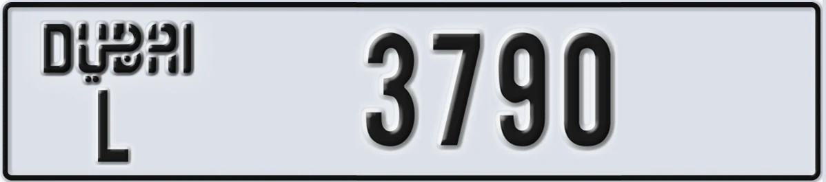 UAE License Plate Dubai L 3790