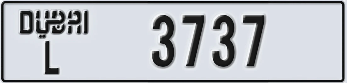 UAE License Plate Dubai L 37X37
