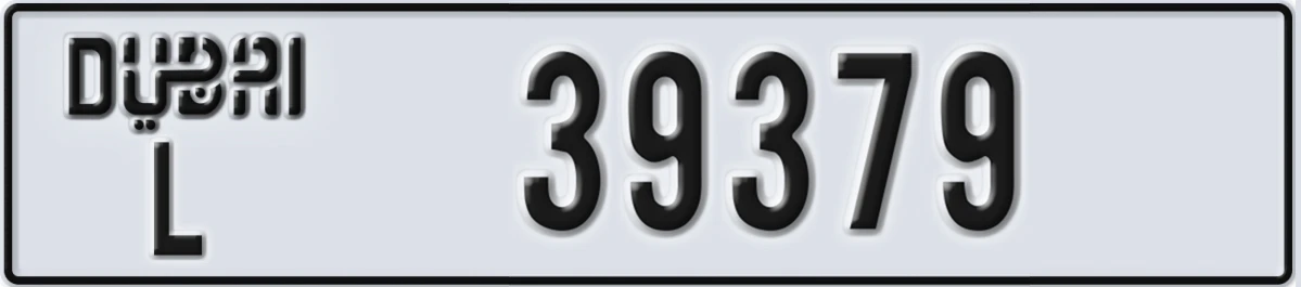 UAE License Plate Dubai L 39379