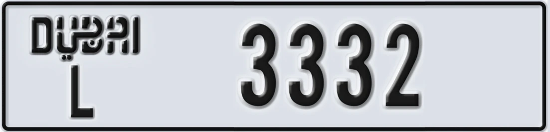 UAE License Plate Dubai L 3X332