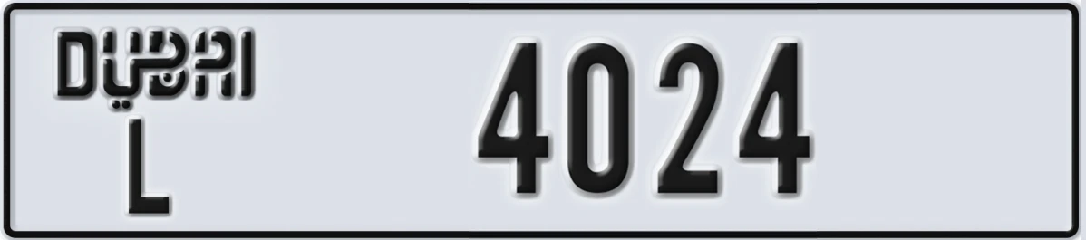 UAE License Plate Dubai L 4024