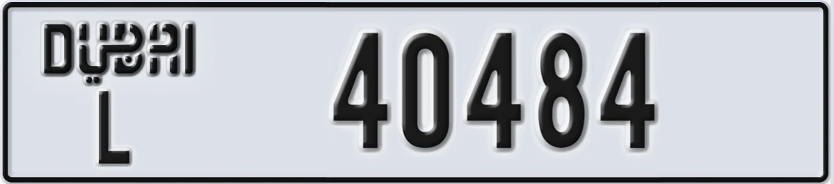 UAE License Plate Dubai L 40484