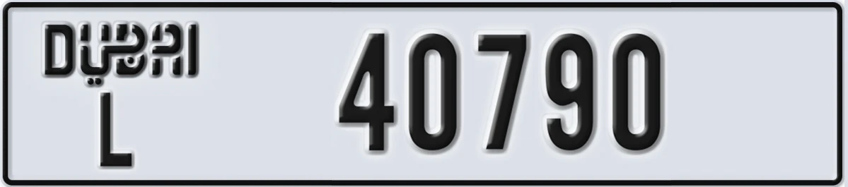 UAE License Plate Dubai L 40790