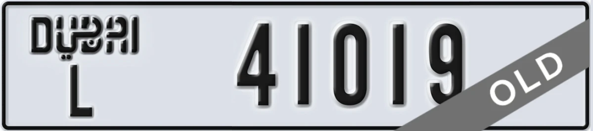 UAE License Plate Dubai L 41019