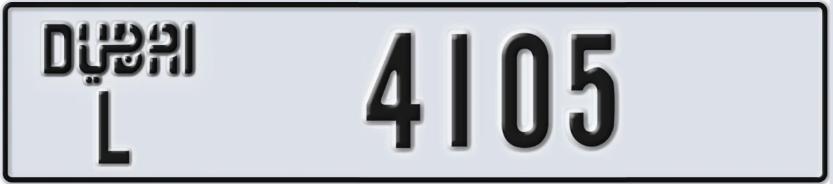 UAE License Plate Dubai L 4105