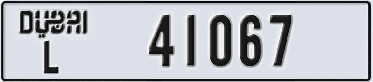 UAE License Plate Dubai L 41067
