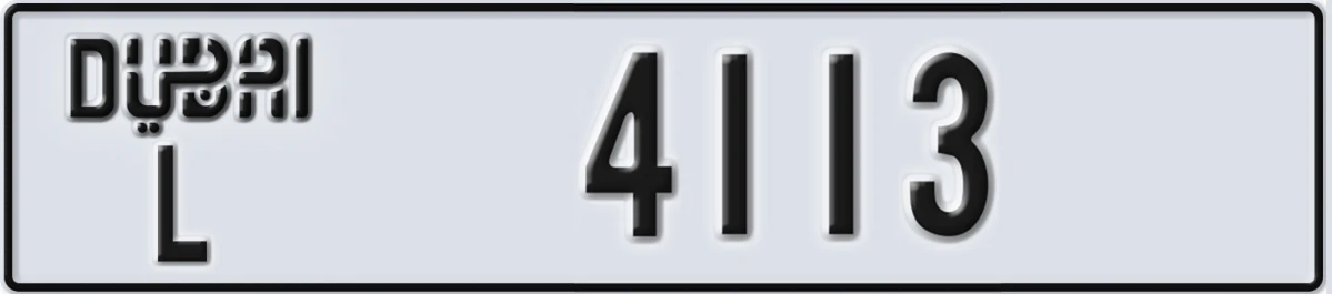 UAE License Plate Dubai L 4113