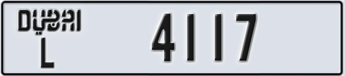 UAE License Plate Dubai L 4117