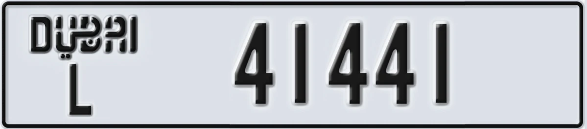 UAE License Plate Dubai L 41441