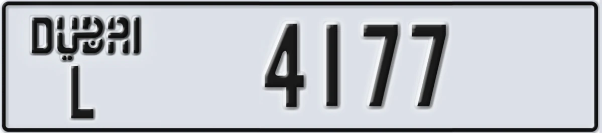 UAE License Plate Dubai L 4177