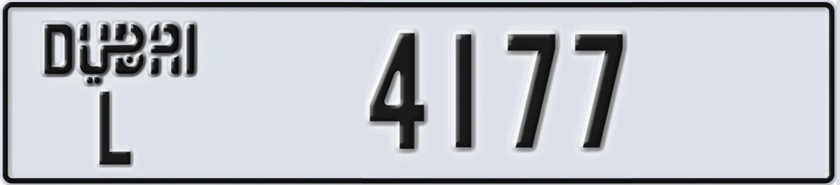 UAE License Plate Dubai L 4177