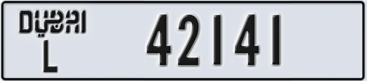 UAE License Plate Dubai L 42141