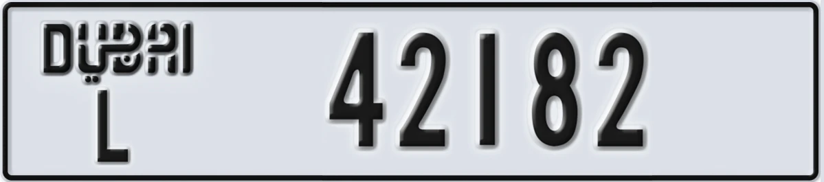 UAE License Plate Dubai L 42182