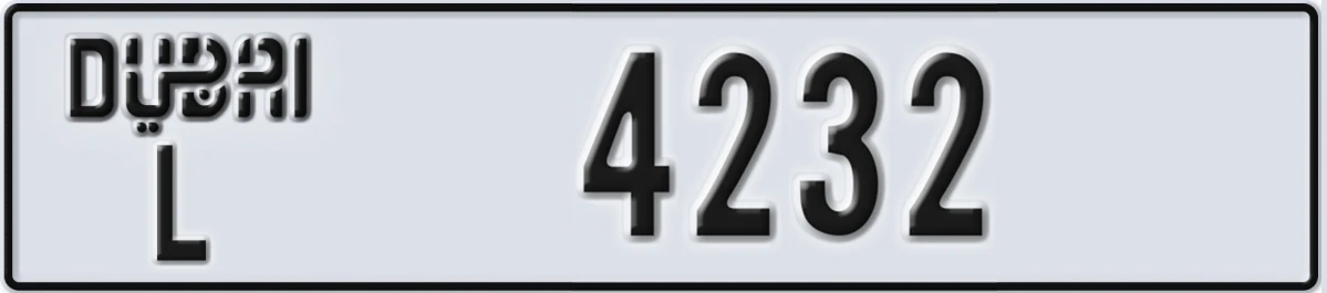 UAE License Plate Dubai L 4232
