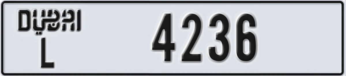 UAE License Plate Dubai L 4236