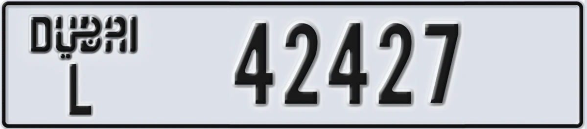 UAE License Plate Dubai L 42427