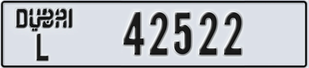 UAE License Plate Dubai L 42522