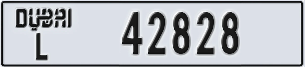 UAE License Plate Dubai L 42828